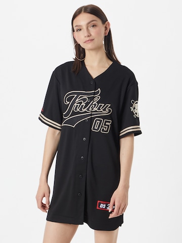 FUBU Платье-рубашка 'Varsity Baseball' в Черный: спереди