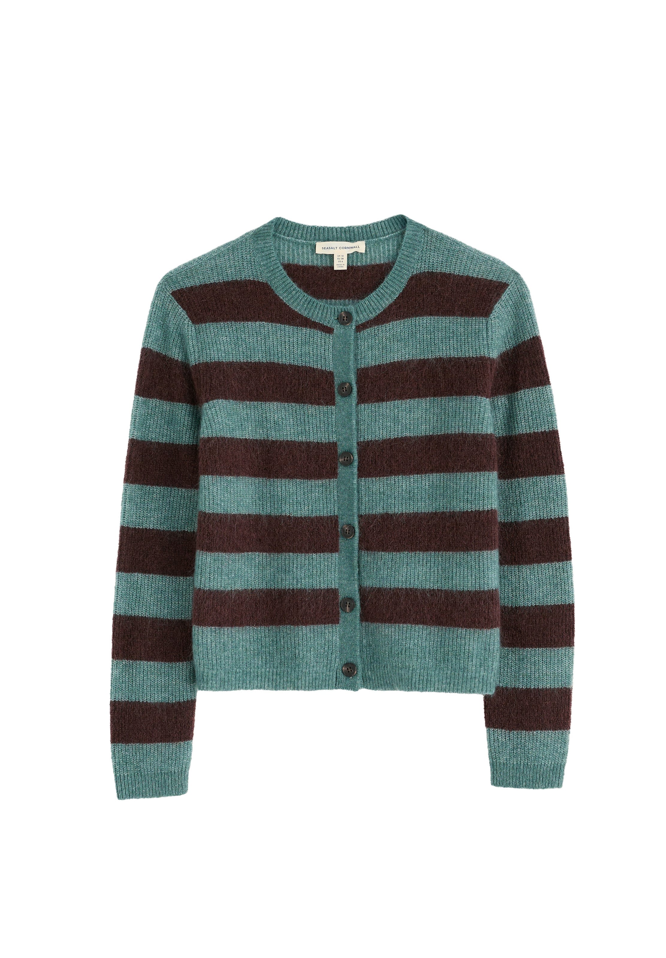 Seasalt Cornwall Gebreid vest 'Burnished Light' in Bruin: voorkant