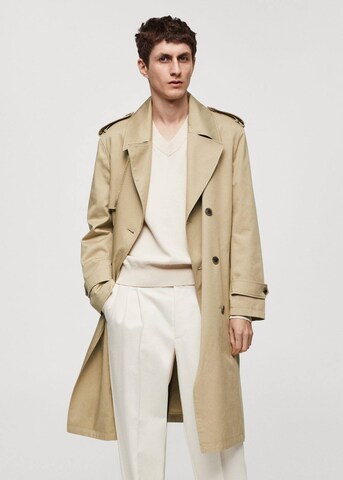 MANGO MAN Between-Seasons Coat 'Noto' in Beige: front