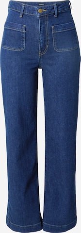 Wide leg Jeans de la Lindex pe albastru: față