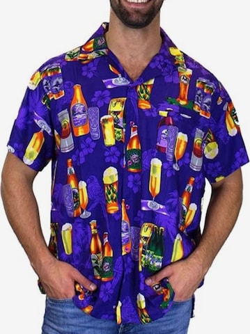 King Kameha Shirt 'Beerbottle' in Purple: front