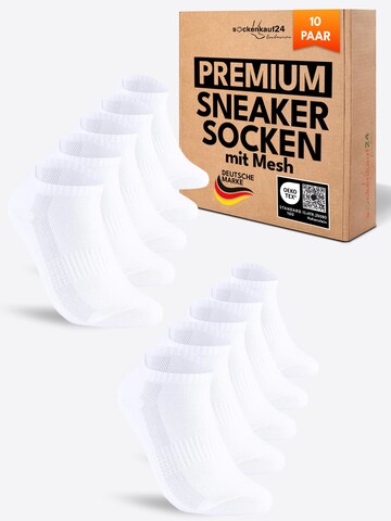 sockenkauf24 Ankle Socks in White: front