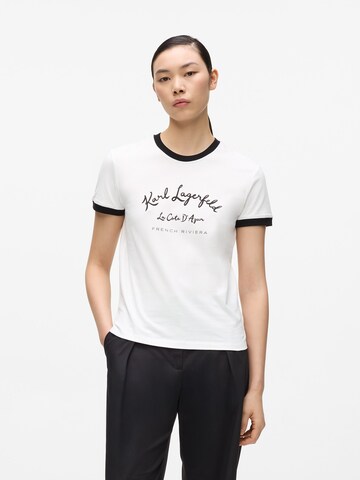 Karl Lagerfeld - Camiseta 'CÃ´te D'Azur' en blanco: frente