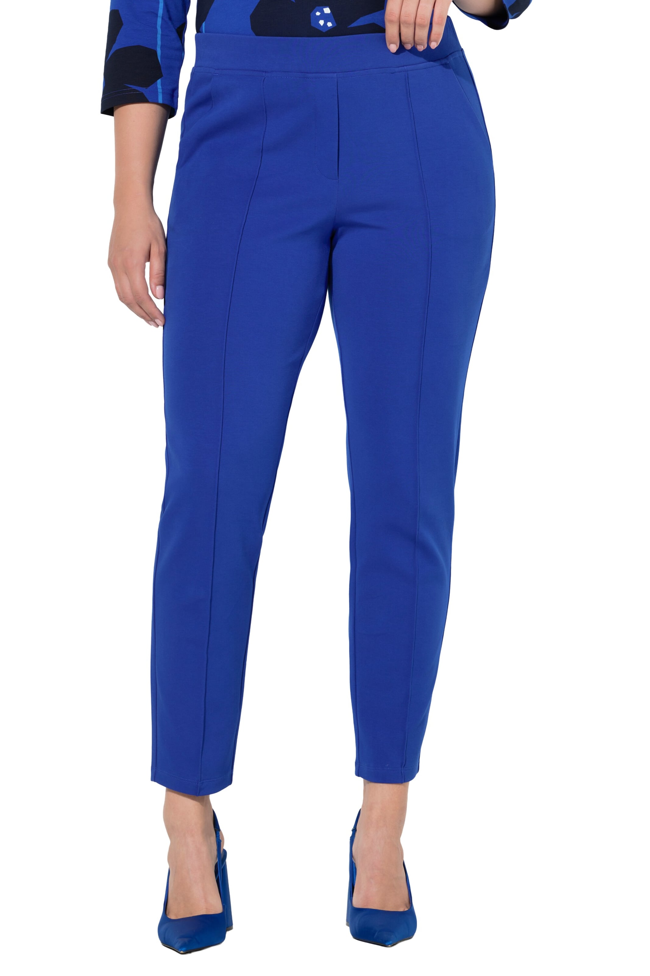Ulla Popken Regular Trousers in Blue: front