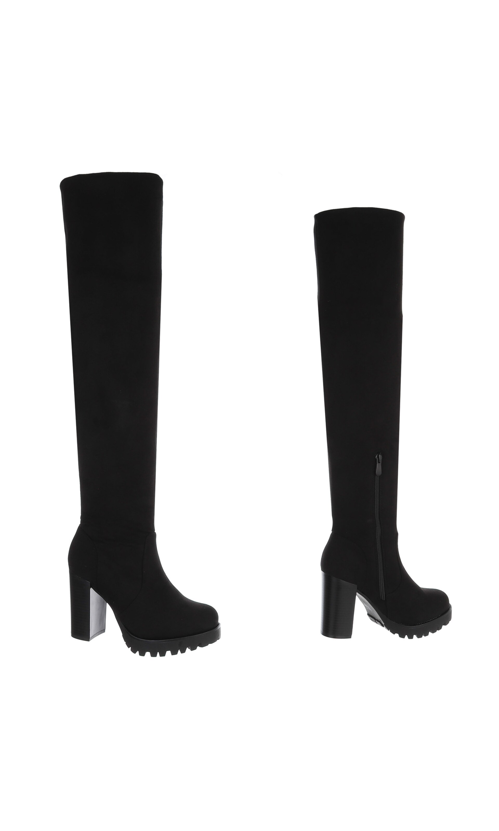 Ital-Design Overknees in Schwarz