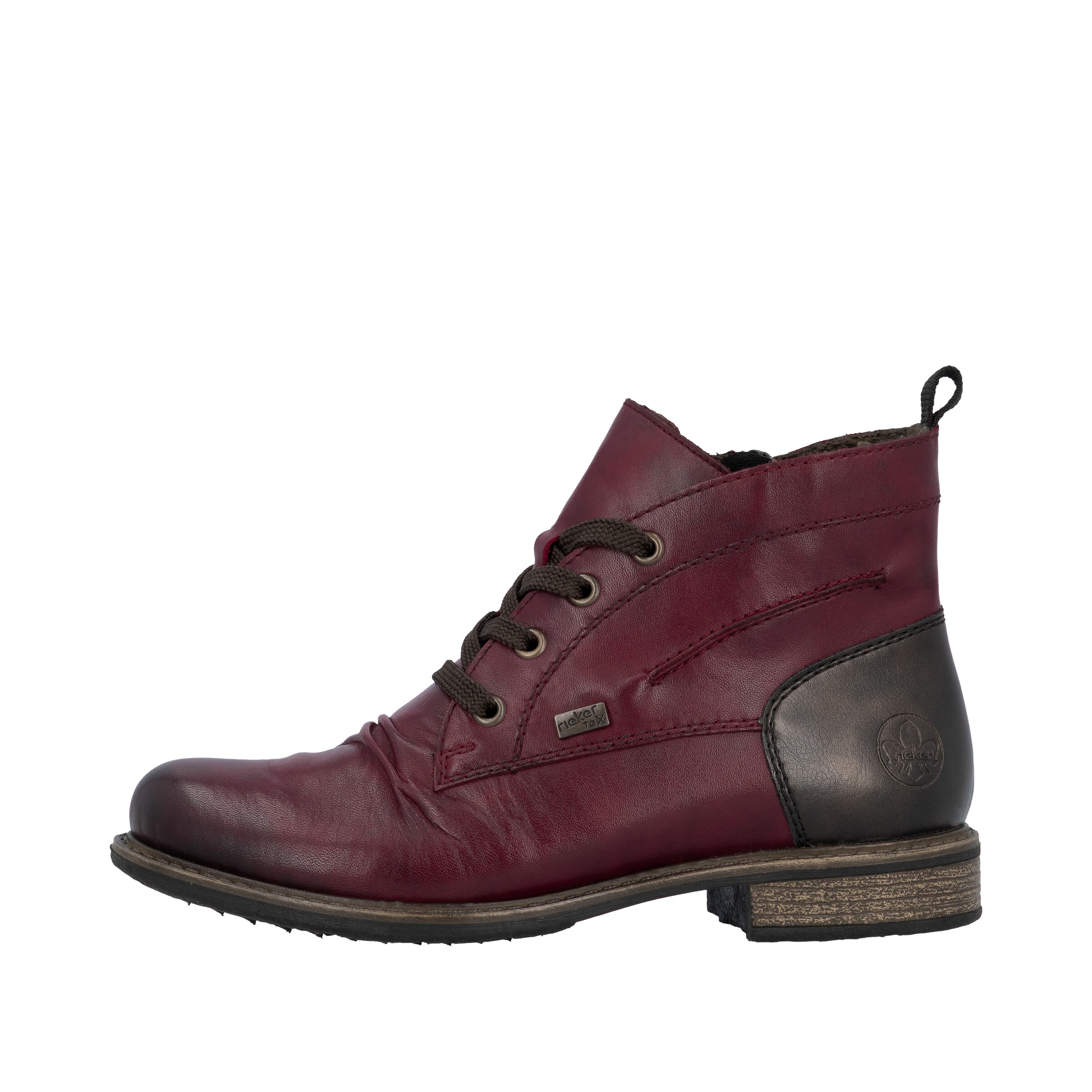 Bottines à lacets Rieker en rouge
