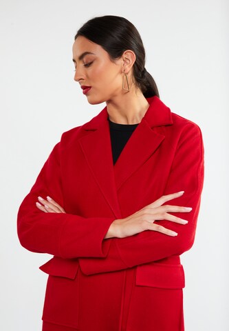 faina Between-Seasons Coat in Red