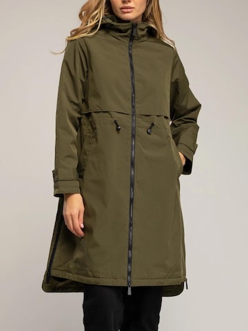 Giacca di mezza stagione 'Gabardina larga con capucha, cierre de cremallera y ajustable en la cintura' di Tantra in verde