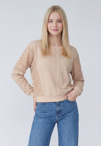 Sweat-shirt ALBEE en beige : devant