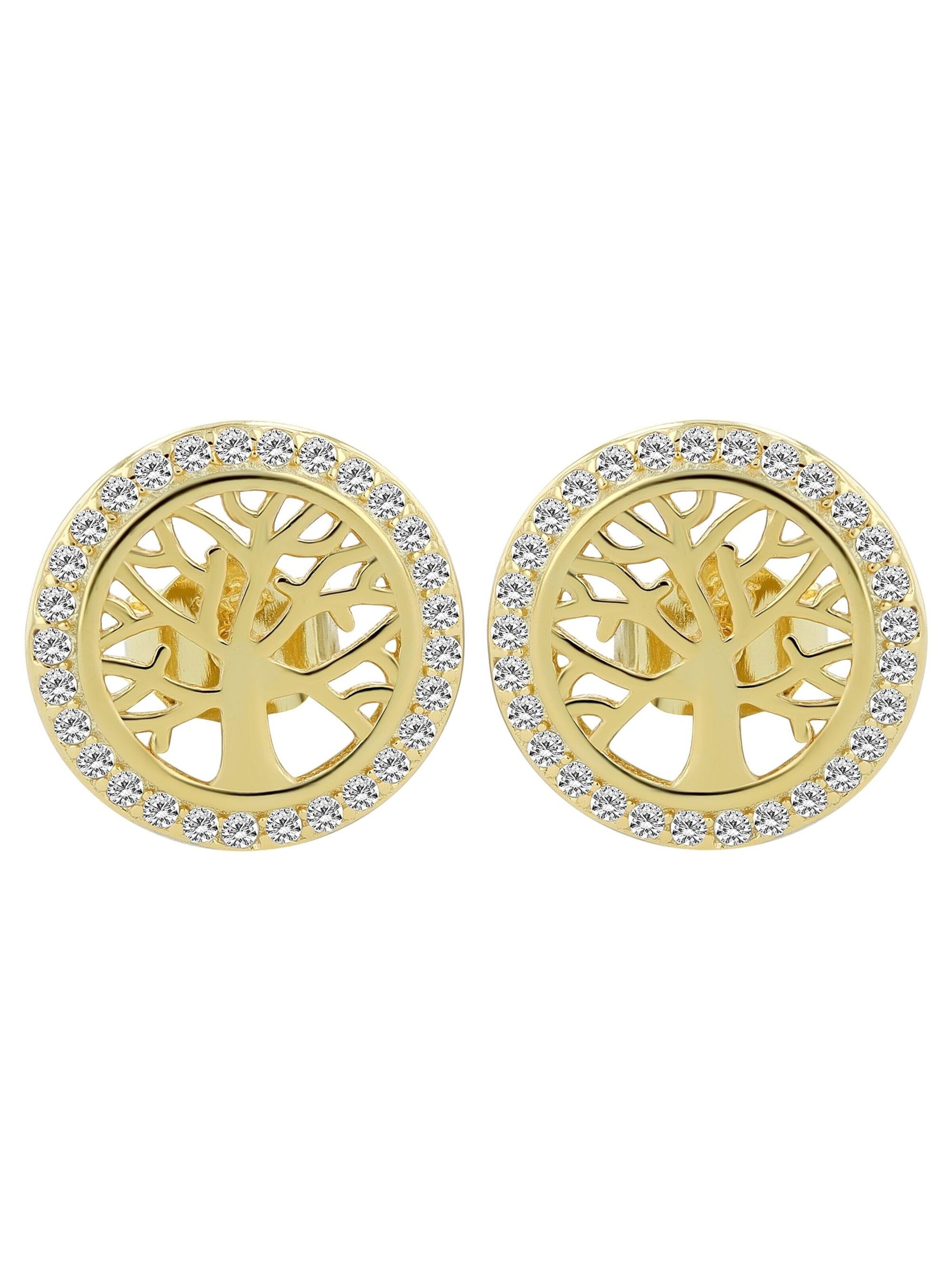 Akzent Earrings '"Emerita" aus 925 Sterlingsilber, rhodiniert, langlebig' in Gold: front