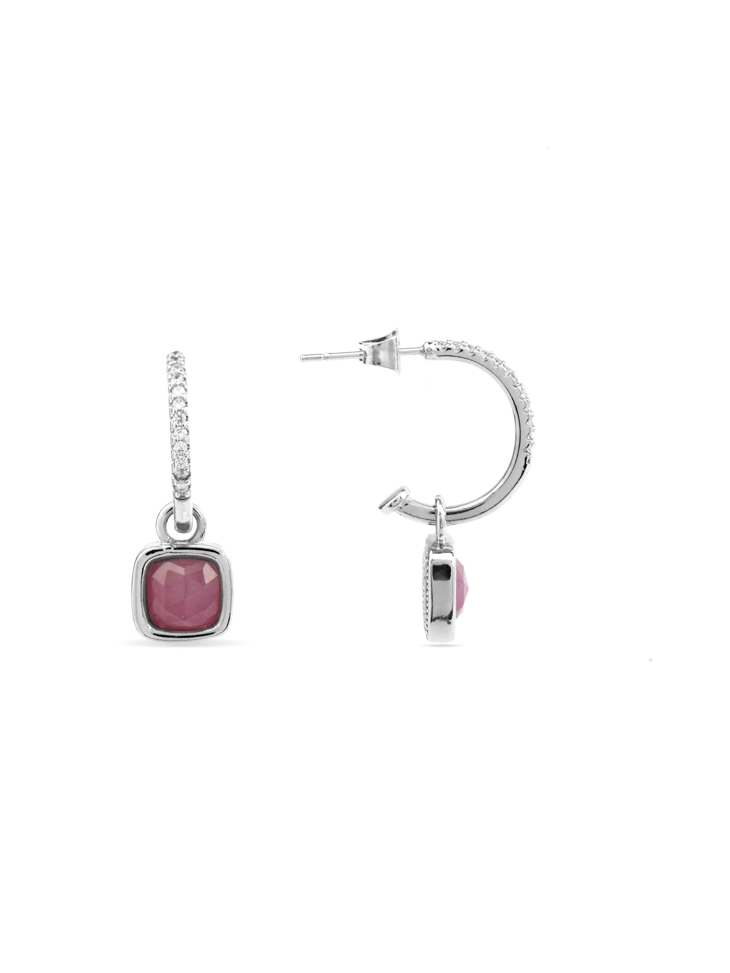 Luxenter - Brincos 'Khan' em rosa: frente