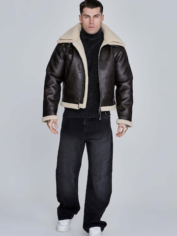 SikSilk Winter Jacket 'Aviator Jacket' in Brown