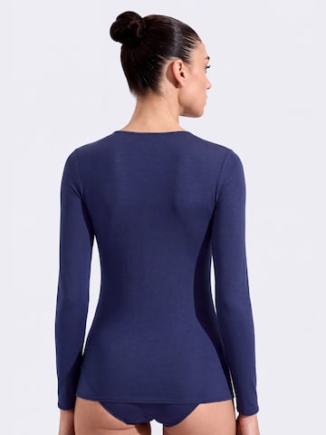 Ciocca - Camiseta térmica 'Cashmere undershirt barchetta' en azul