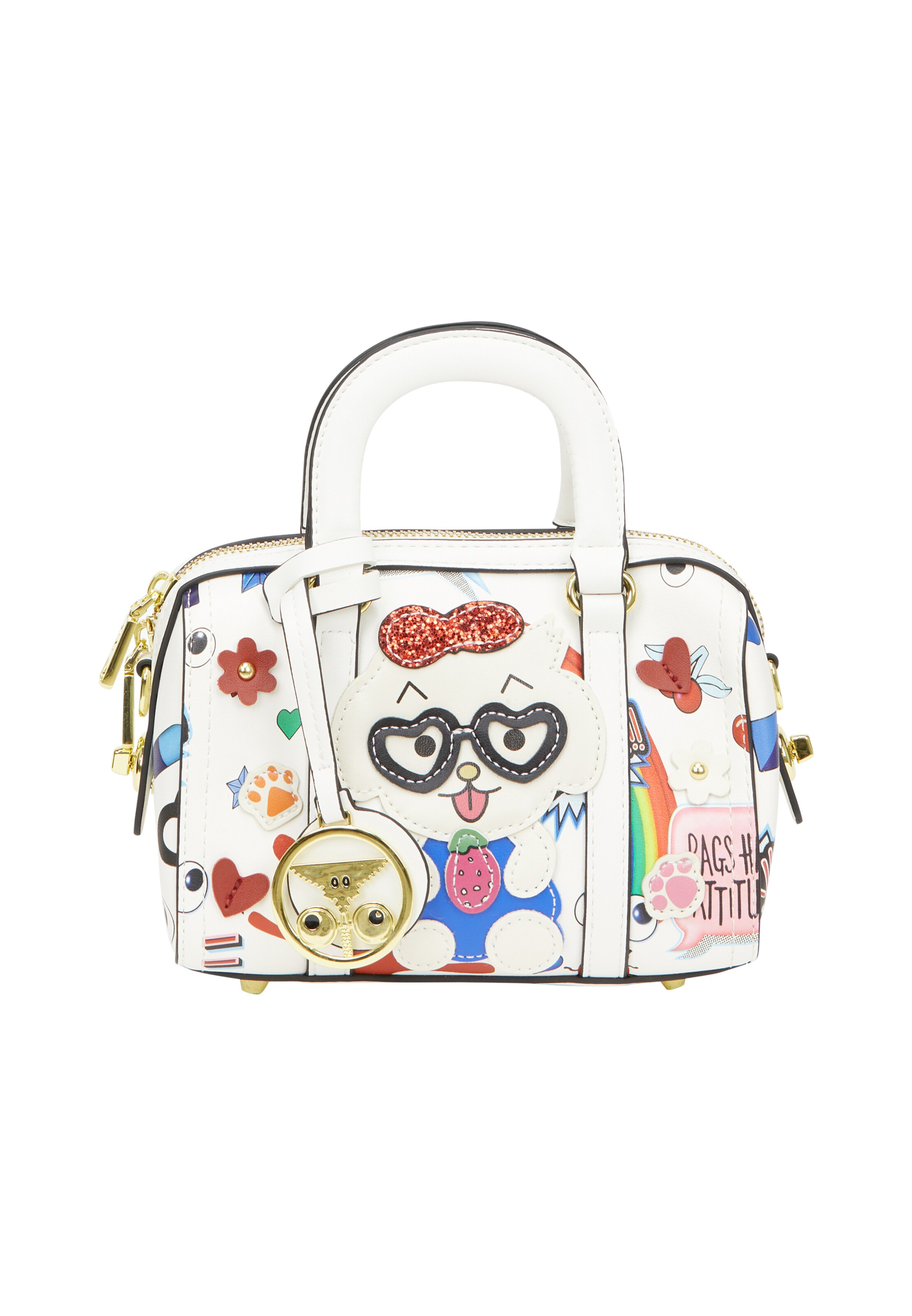 MYMO Kabelka 'Pop Eyetheme' – bílá: přední strana