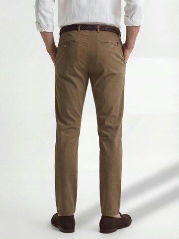 Hiltl Slimfit Chinohose 'Taura - Summer Popeline'‌‌‌‌‌‌‌‌‌ in Braun