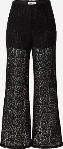 EDITED Rozkloszowany krój Spodnie 'Melisa' w kolorze czarny: przód