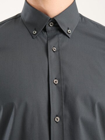 Slim fit Camicia business 'Leonardo Sport Poplin Stretch Man Shirt Brown' di 7Camicie in grigio