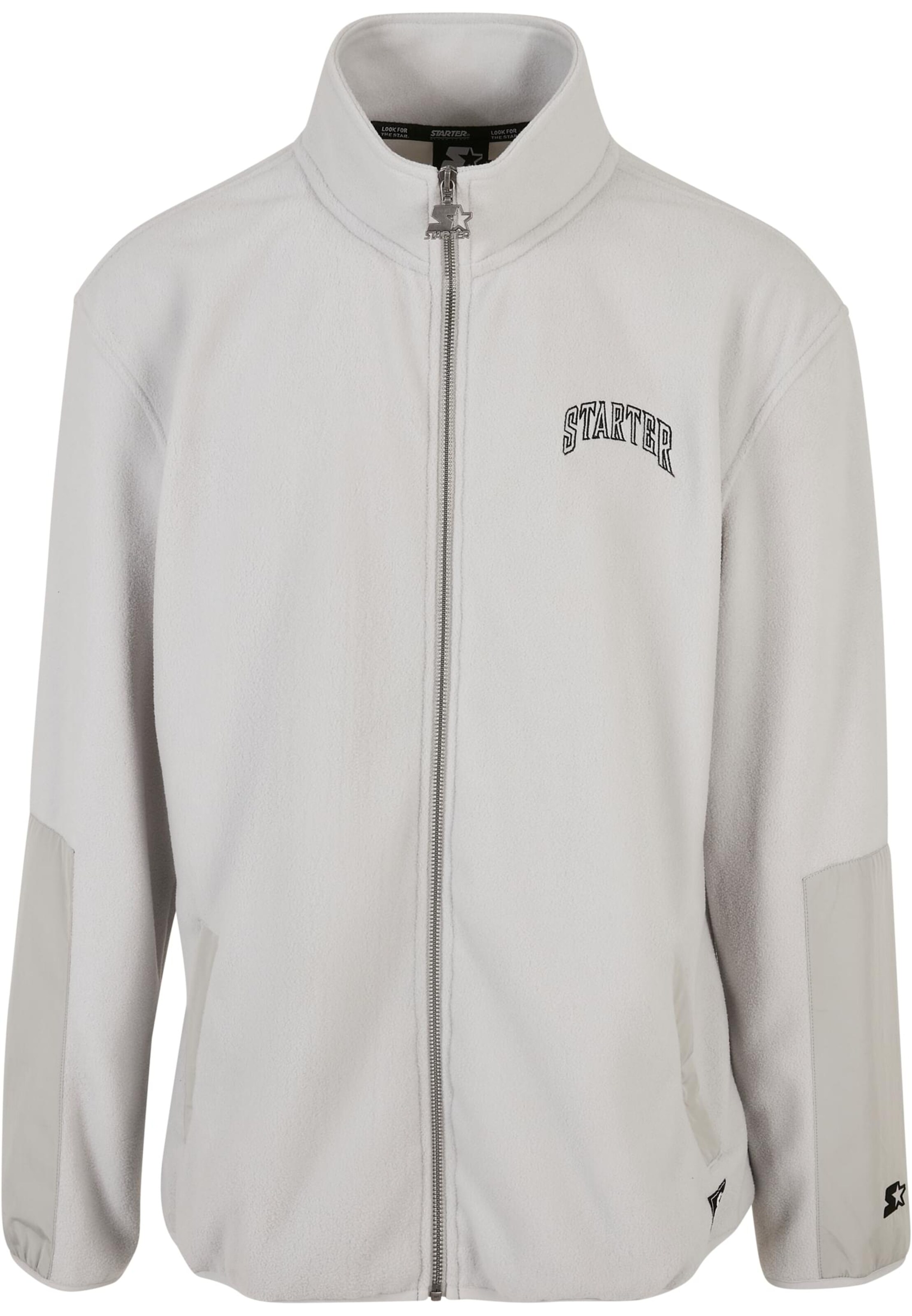 Starter Black Label Fleece Jacket 'Thunder' in Grey: front