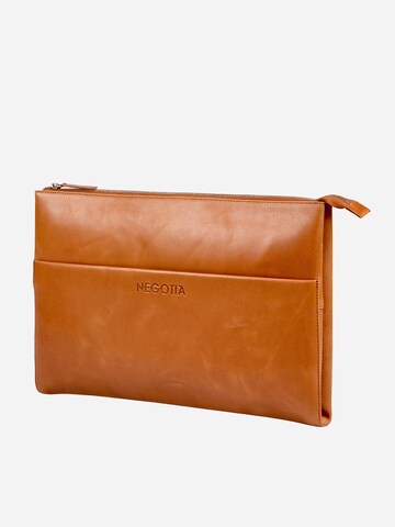 NEGOTIA Leather Laptoptas 'Notion 14 inch' in Bruin