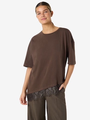 T-shirt Noisy may en marron : devant
