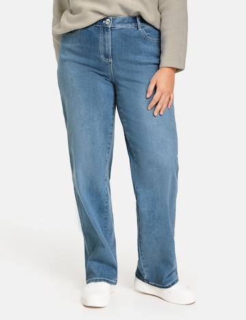 SAMOON Wide leg Jeans in Blauw: voorkant