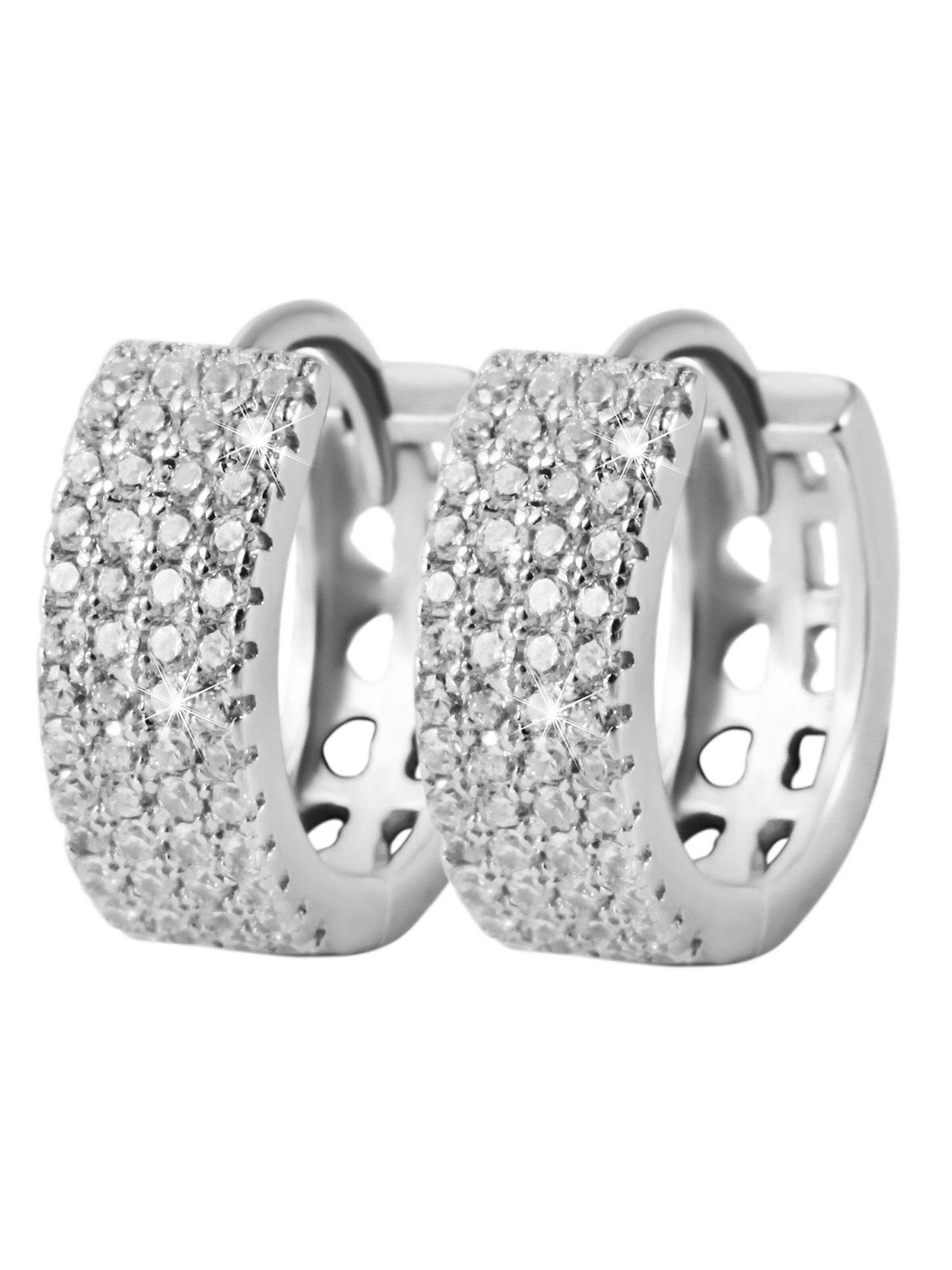 Akzent Earrings '"Kaja" aus 925 Sterlingsilber, rhodiniert, langlebig' in Silver