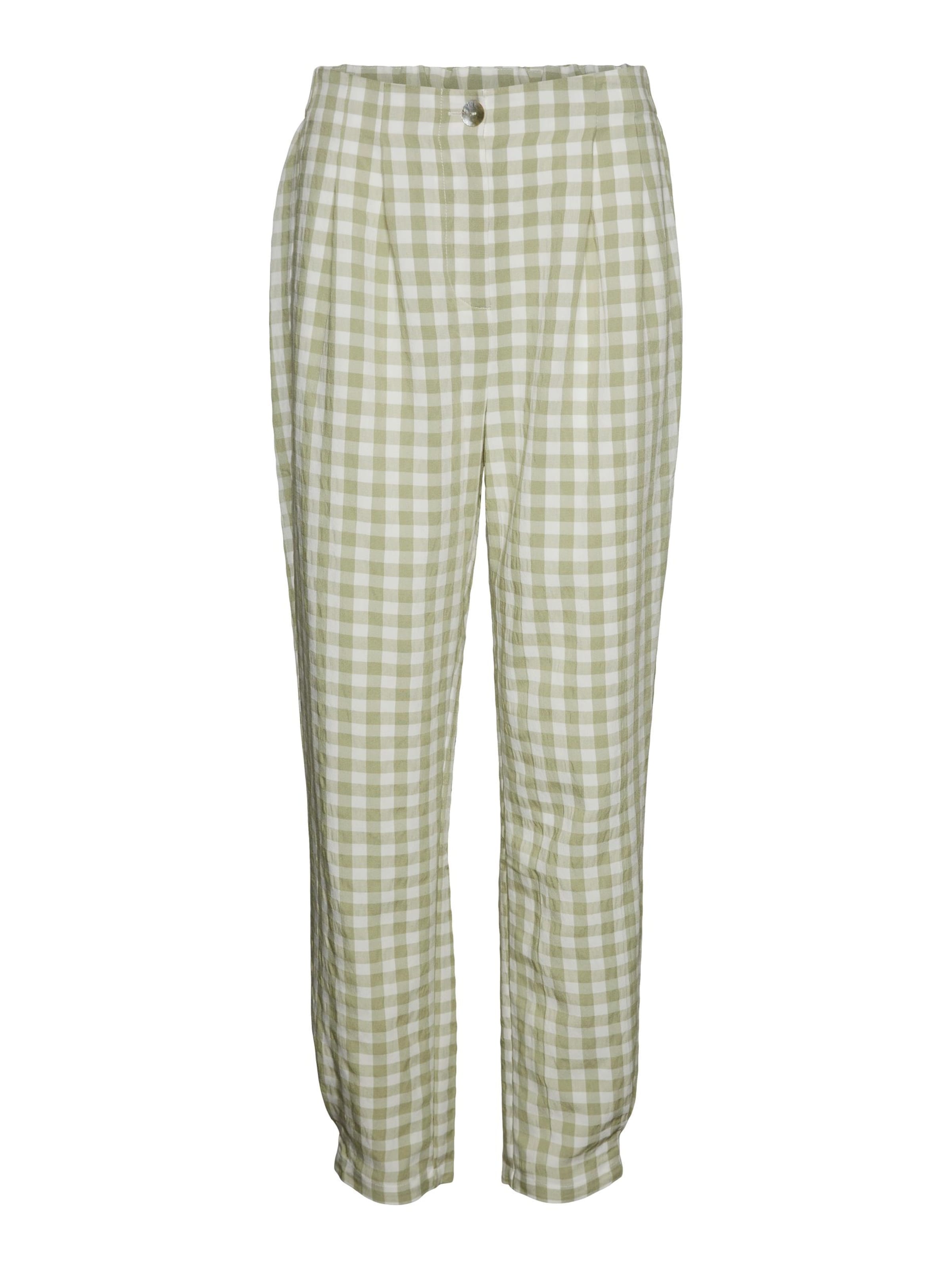 VERO MODA Ohlapna forma Hlače z naborki 'Karma' | bela barva: sprednja stran