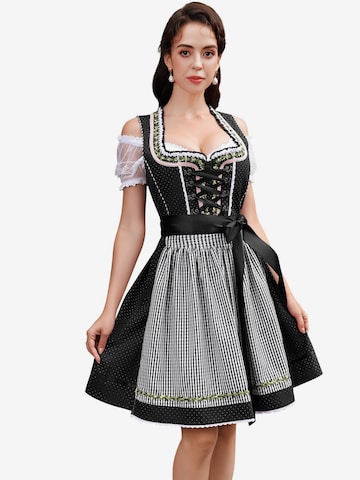 Yesfashion Dirndl in Schwarz: Vorderseite