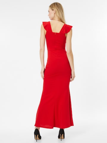 WAL G. שמלות ערב 'CINITA RUFFLE' באדום