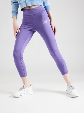 Skinny Pantaloni sportivi di EA7 Emporio Armani in lilla: frontale