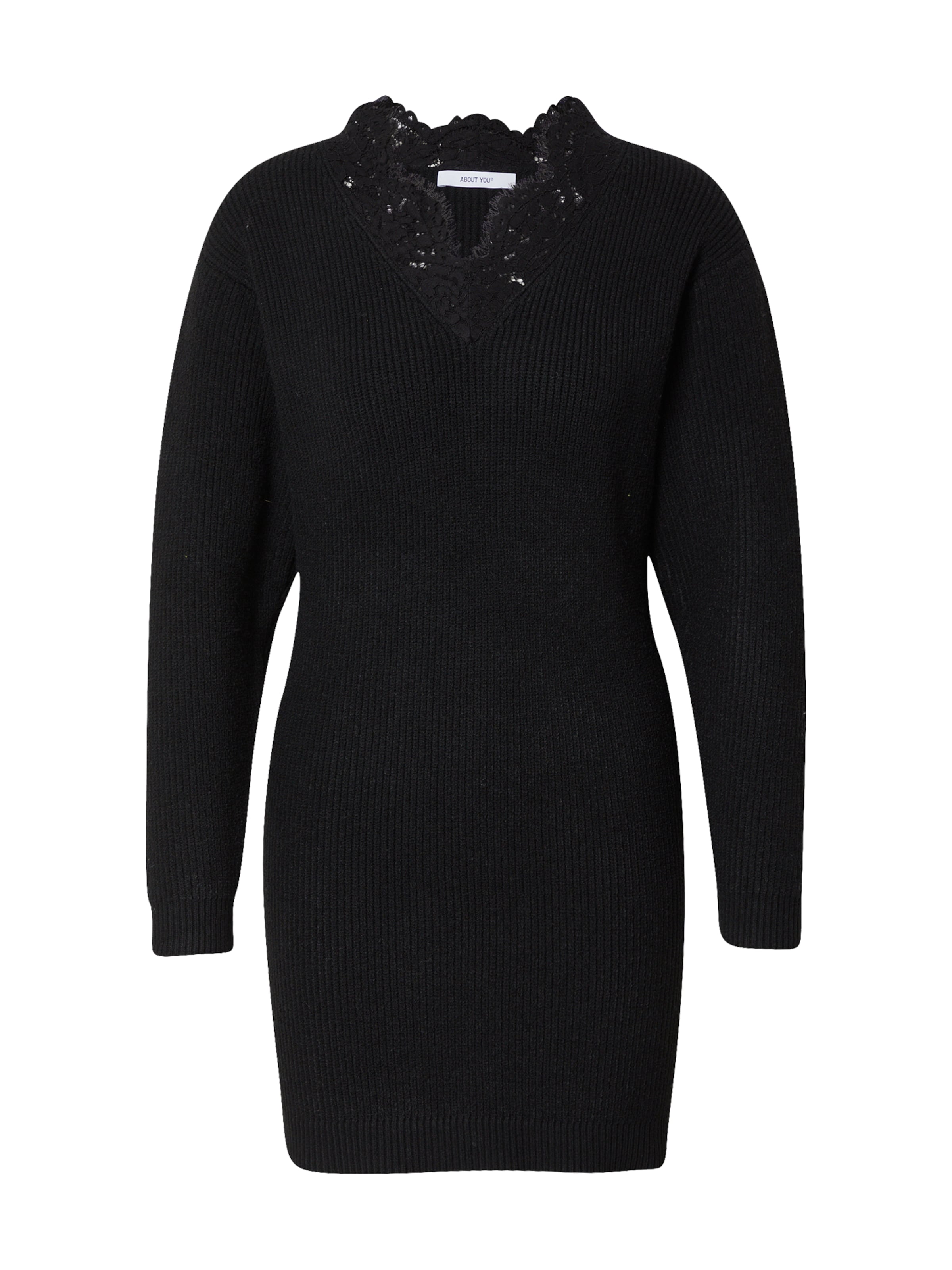 ABOUT YOU Pletené šaty - Čierna: predná strana