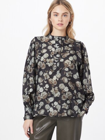 SECOND FEMALE Blouse in Zwart: voorkant