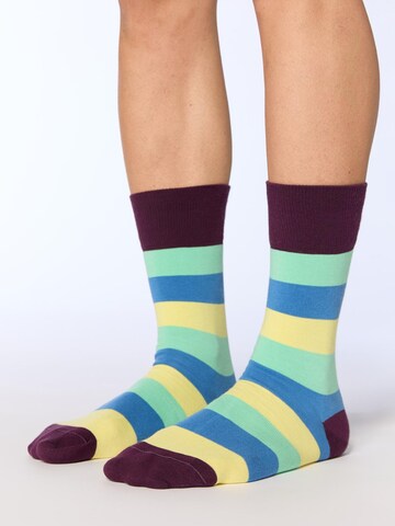 Albero Natur Socks 'Bio-Baumwoll-Socken mit längerem Bündchen - 4er Pack' in Yellow: front