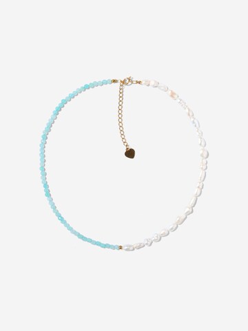 ØYRE Łańcuszek 'Aqua Bead and Keshi Pearl' w kolorze biały