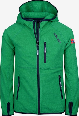 TROLLKIDS Athletic Fleece Jacket 'Sandefjord' in Green: front