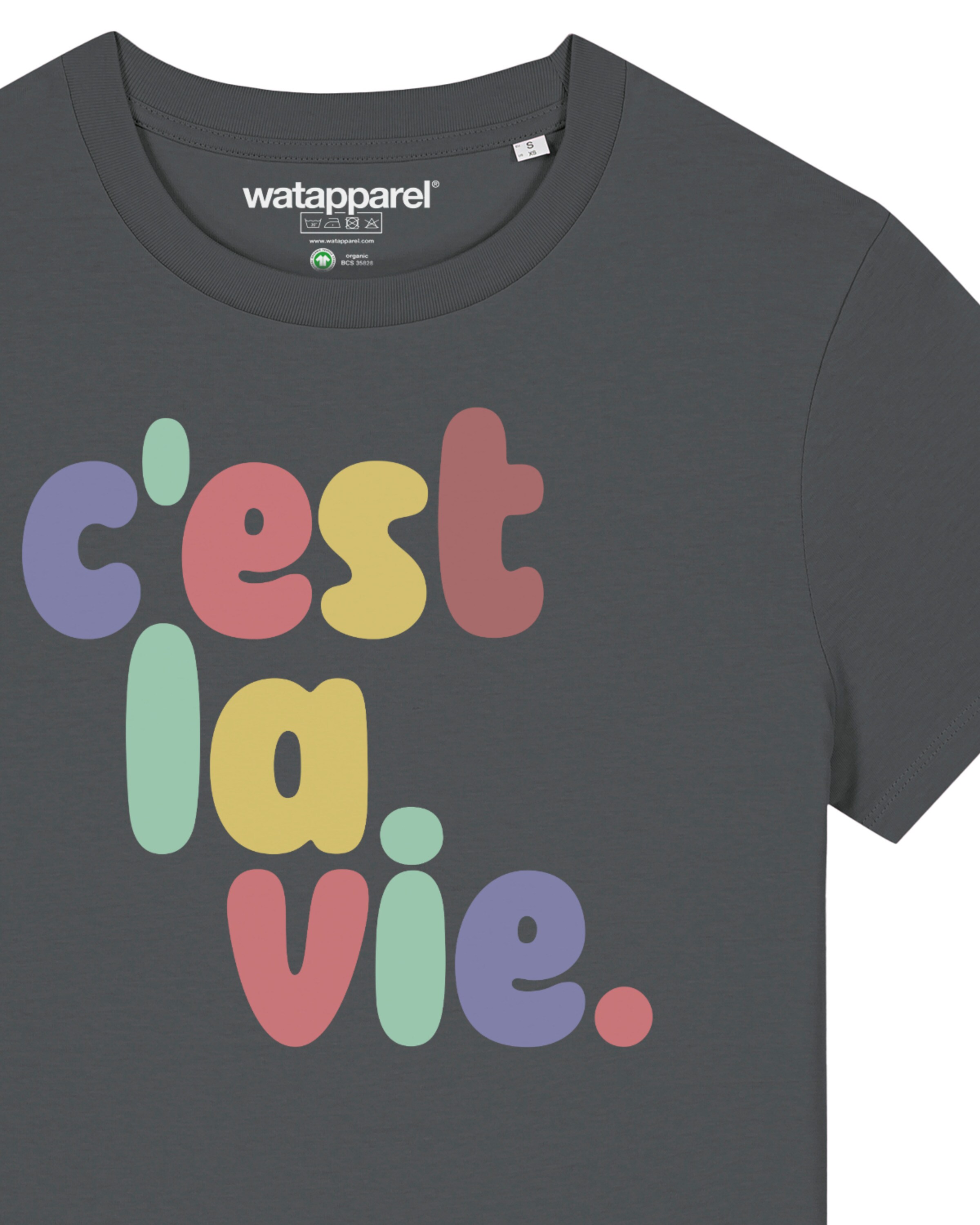 T-shirt ' c'est la vie ' Watapparel en gris