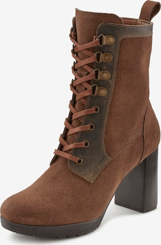 LASCANA Ankle Boots in Brown: front