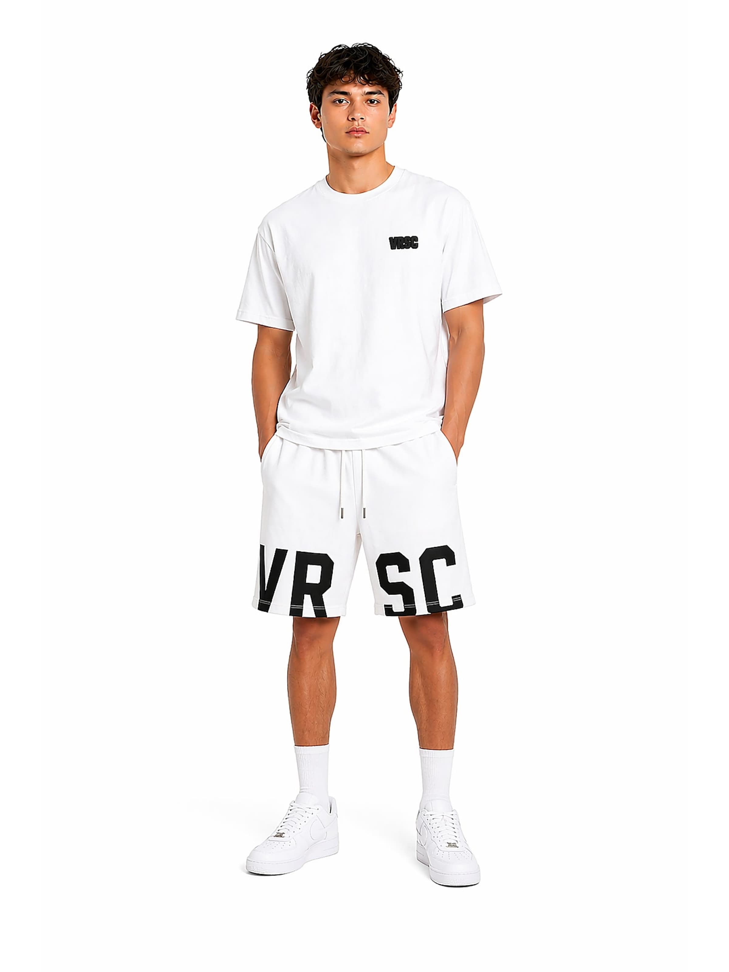 VRSC Board Shorts in Black: front