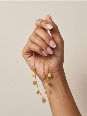 DNSK Copenhagen Necklace 'NORA Waterproof 18K Gold Plating Long Necklace – Brushed Stainless Steel' in Gold