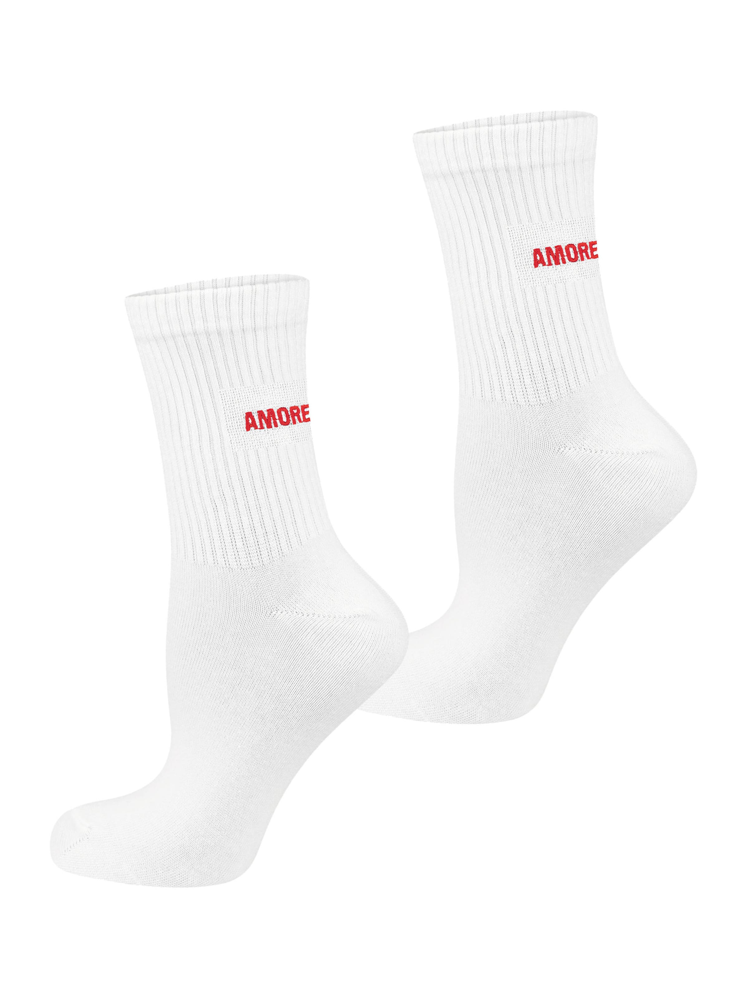 Nur Die Basicsocken ' Good Vibes ' in Weiß: Vorderseite
