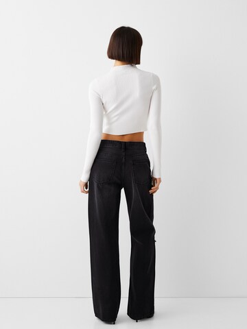 Bershka Wide Leg Jeans in Schwarz