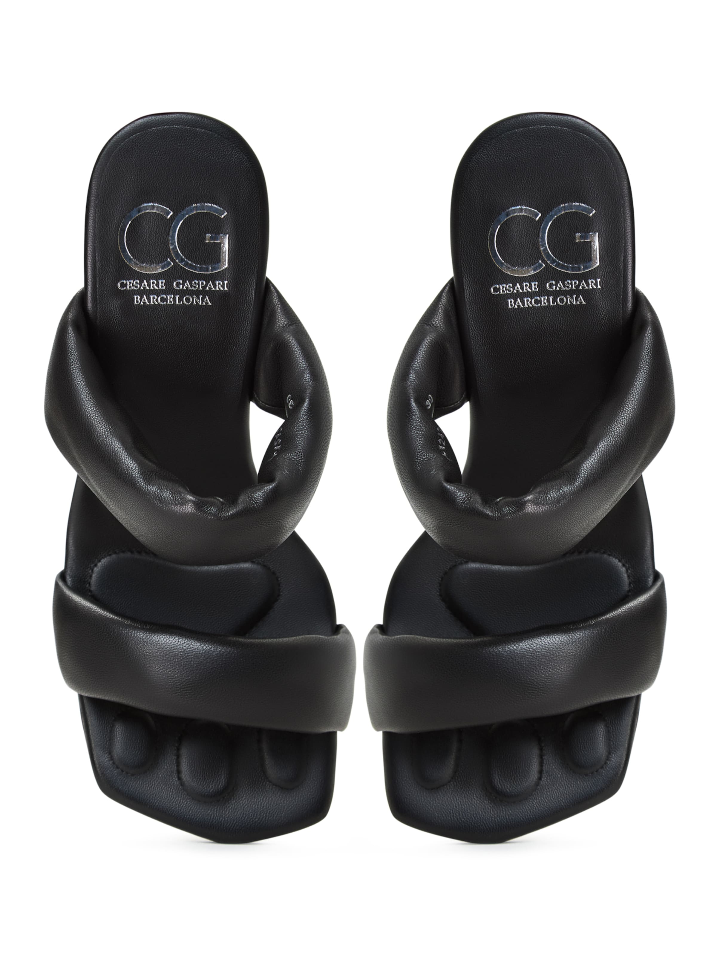 CESARE GASPARI Pantolette in Schwarz