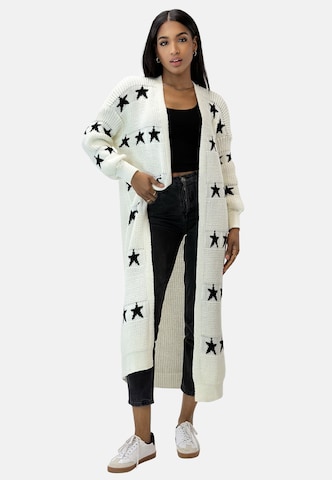 Elara Strickmantel in Weiß: Vorderseite