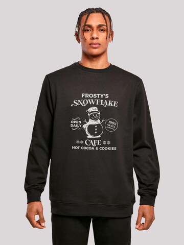 Sweat-shirt 'Frostys Snowflake Cafe Retro Christmas Sign' F4NT4STIC en noir : devant