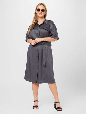 Rochie tip bluză de la Calvin Klein Curve pe negru