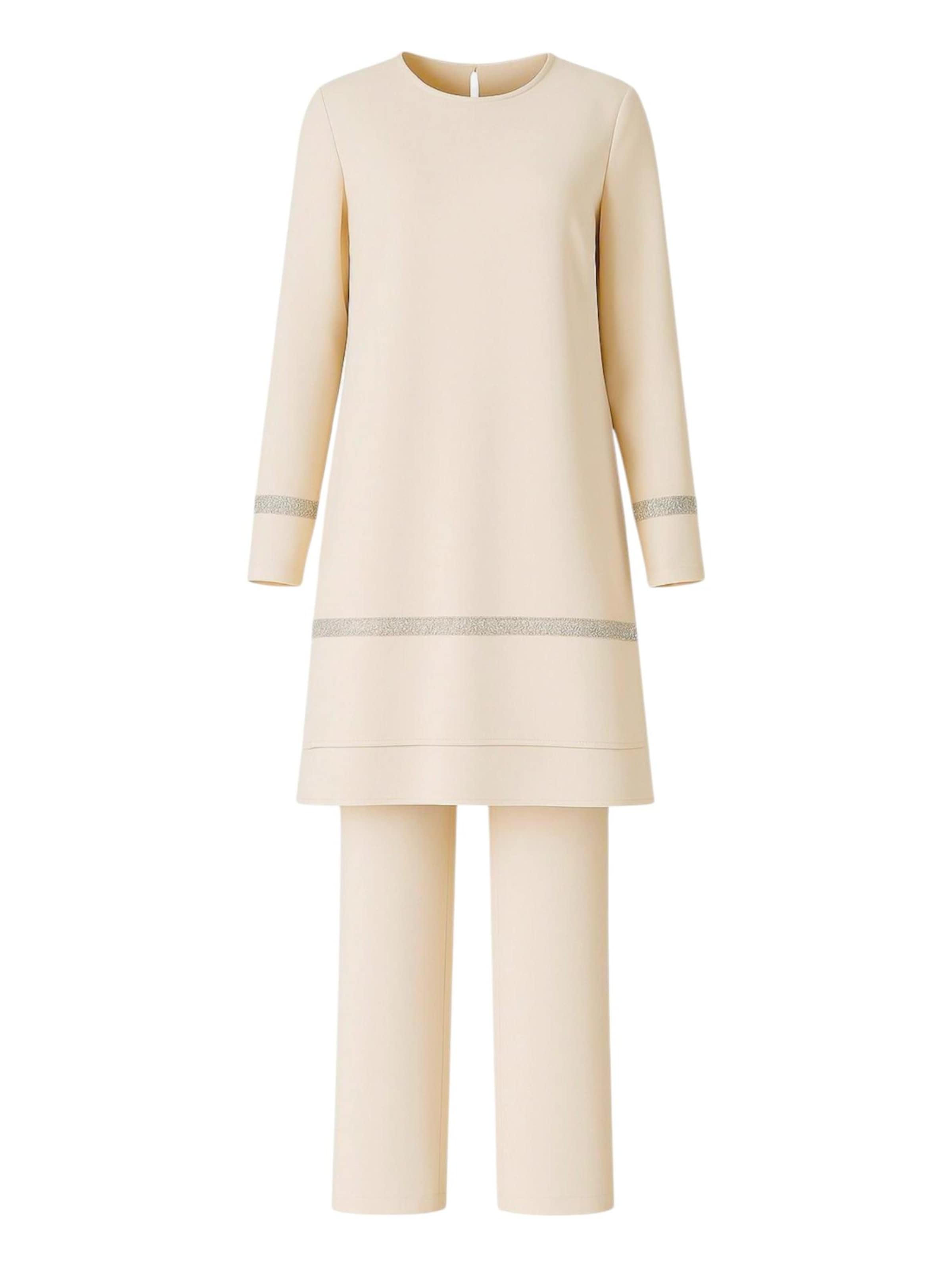 fashionshowcase - Traje de pantalón 'NEVRA' en beige: frente