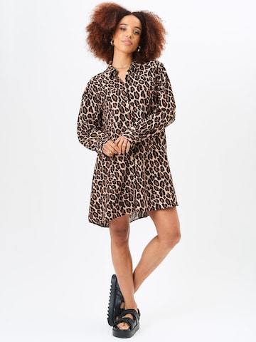 GINI LONDON Minikleid 'Gini Animal Print Oversized' in Braun