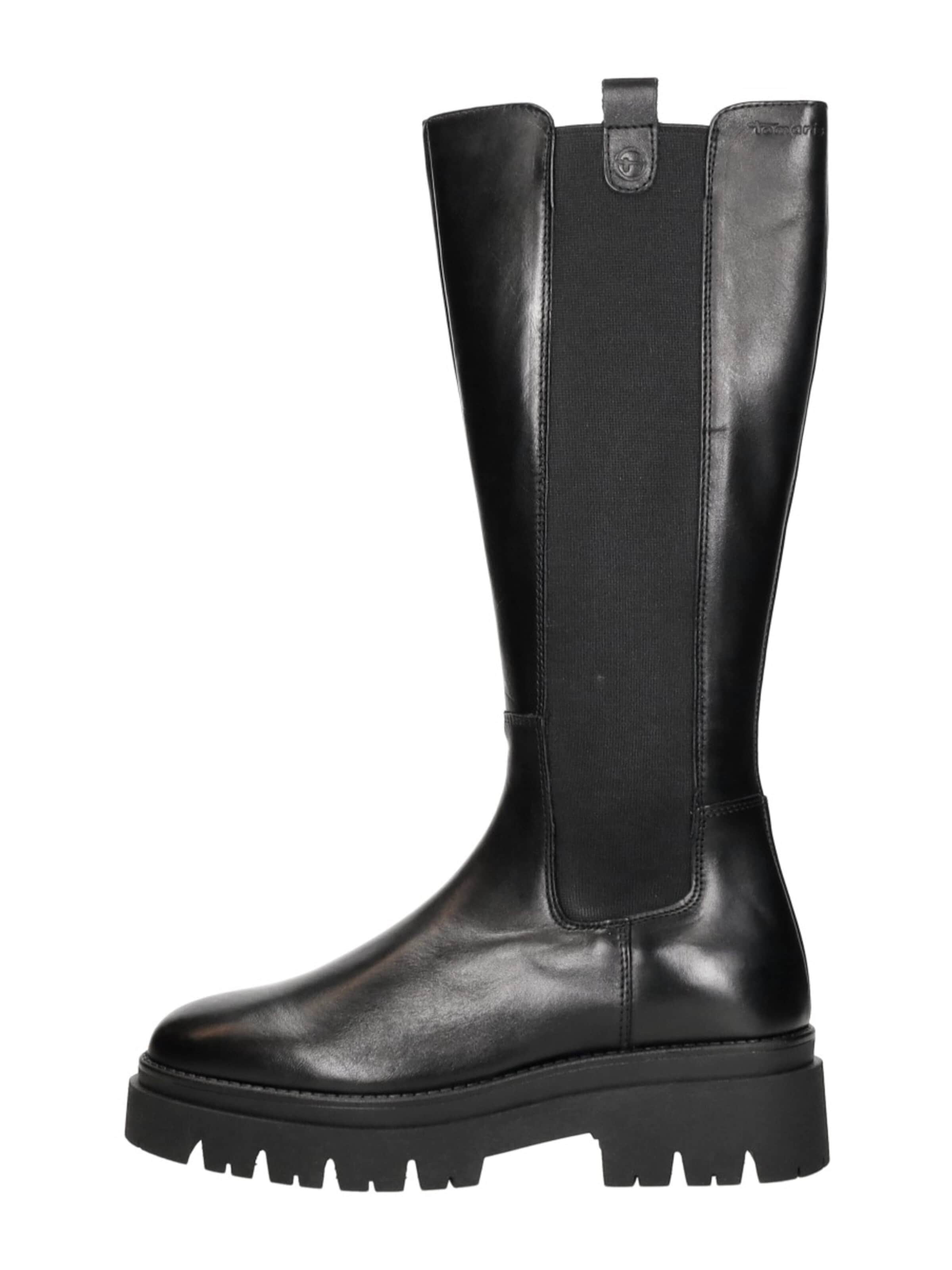 Tamaris Boots 'Lange Laarzen' in Black: front
