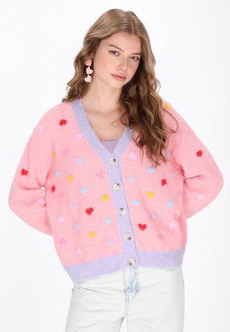 Cardigan MYMO en rose : devant