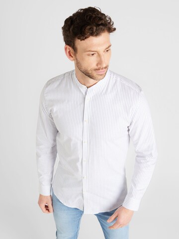 Lindbergh Regular fit Button Up Shirt 'Manderin' in White: front